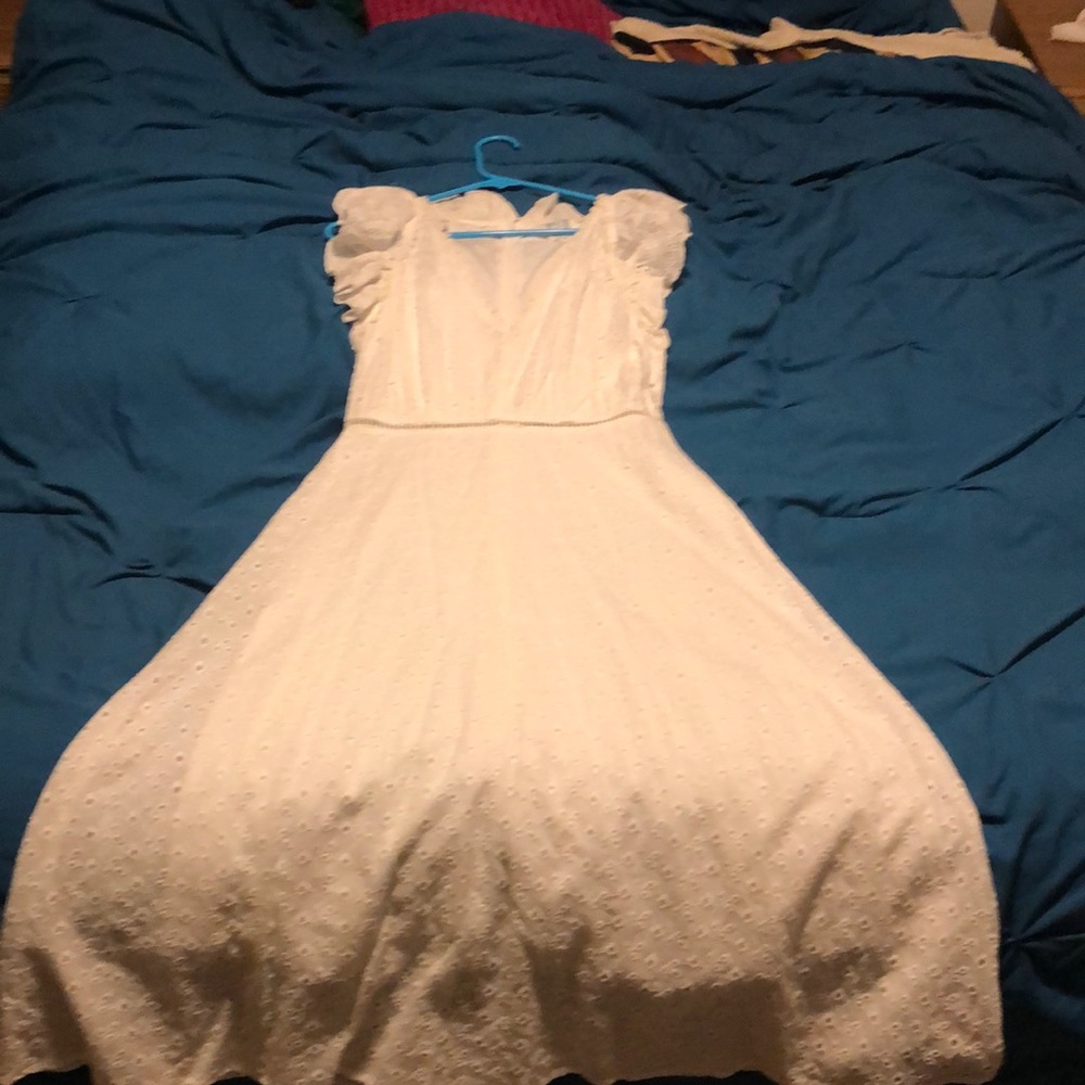Blue rain medium white dress